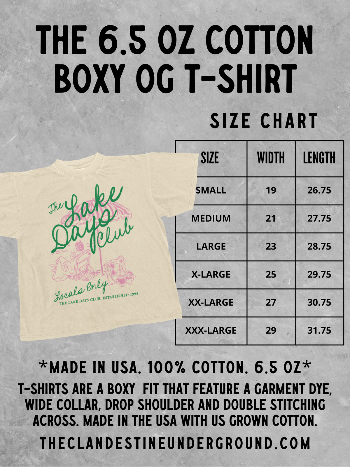 Underground Original Design: VOLS Square Lettering, GBO Boxy Cotton TShirt