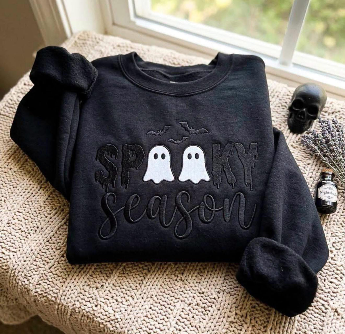 👻 Spooky Season Embroidered Sweatshirt | Halloween Fall Preorder
