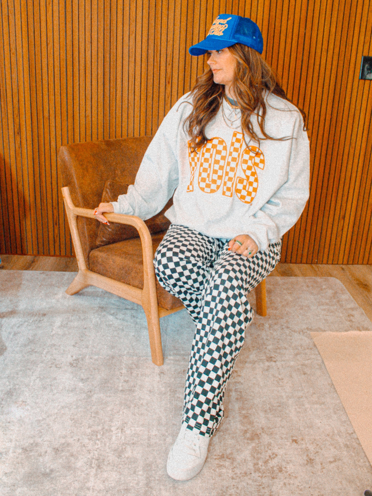 Underground Original Design: Tennessee VOLS, Checkerboard Boxy Cotton Sweatshirt