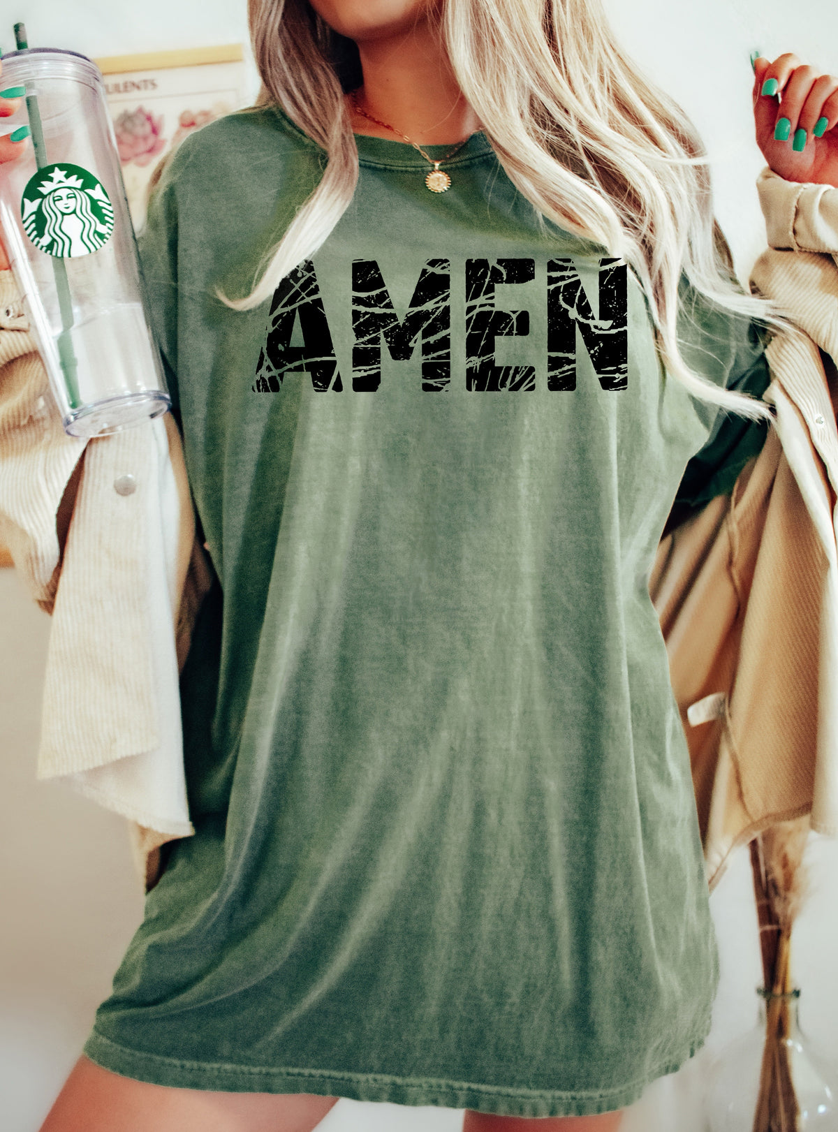 Amen Christian Jesus Vintage Western Witch Halloween Meme Costume Comfort Colors Tee