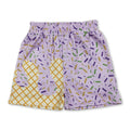 Purple yellow green ice cream sprinkle boy Mardi Gras shorts