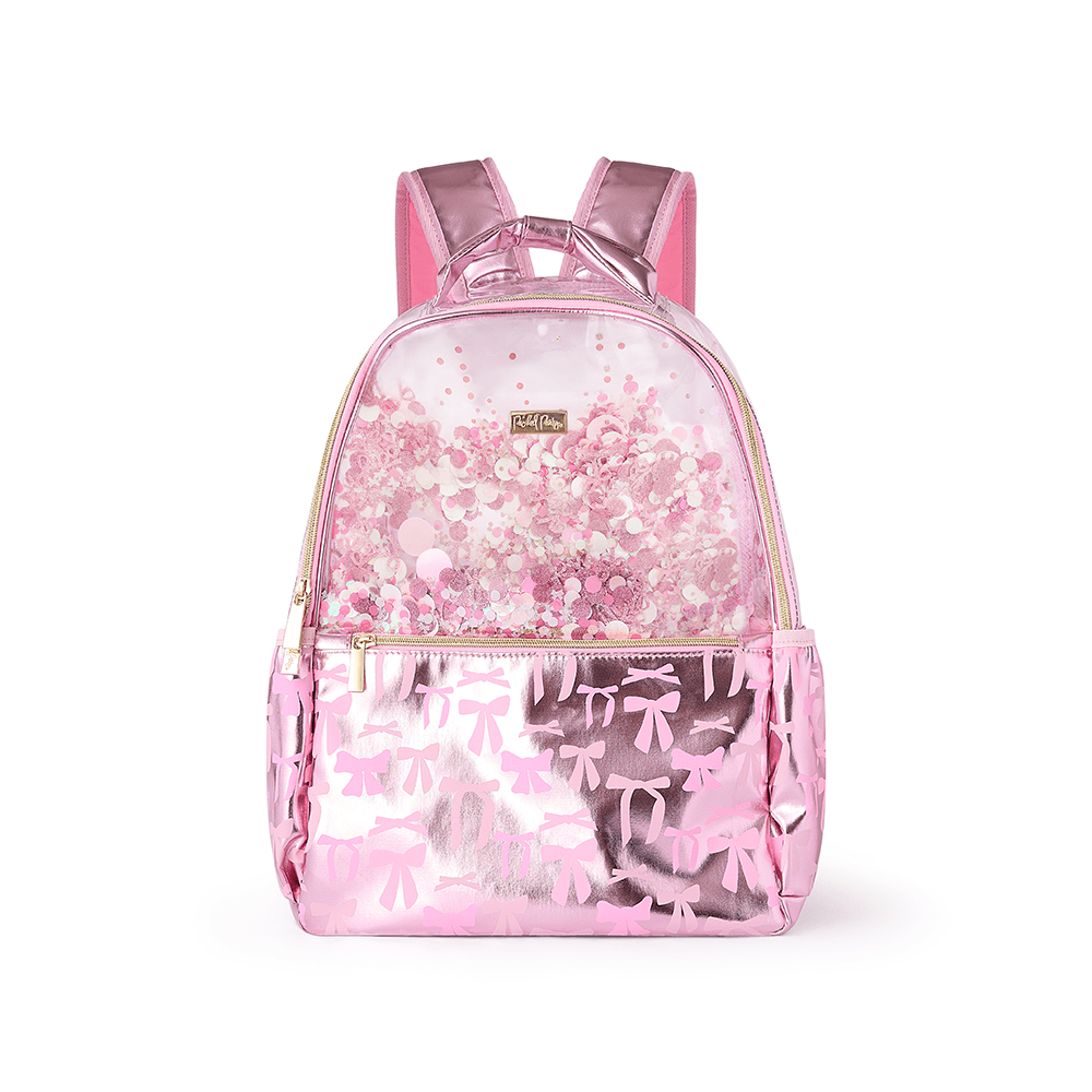 Pink Bow Confetti Backpack