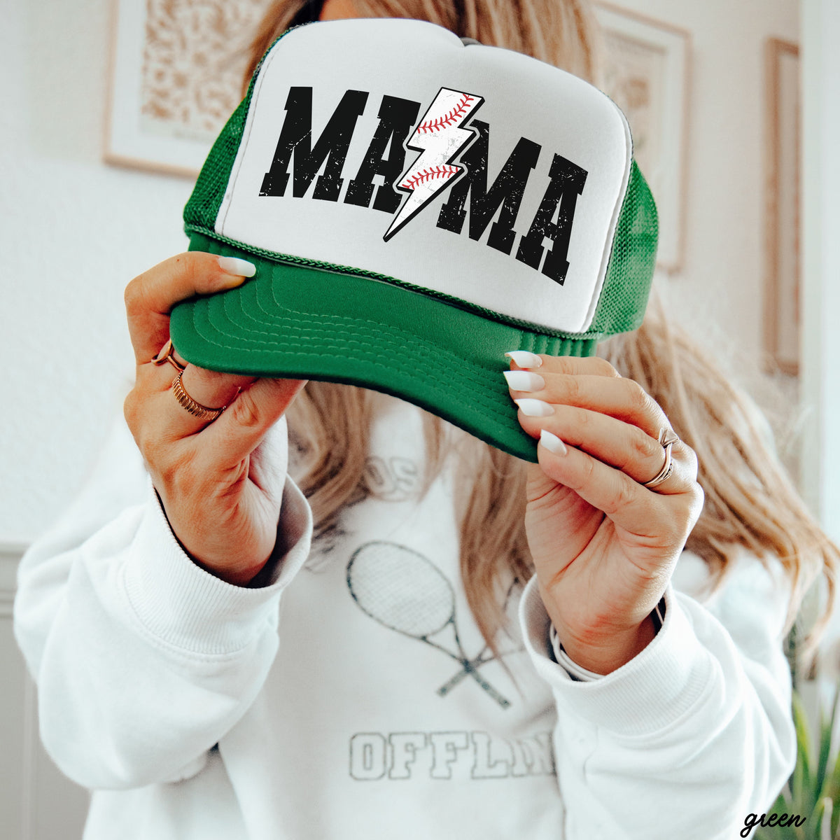 Baseball Mama Bolt Trucker Hat *9 Colors