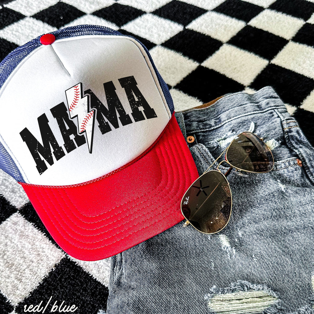 Baseball Mama Bolt Trucker Hat *9 Colors