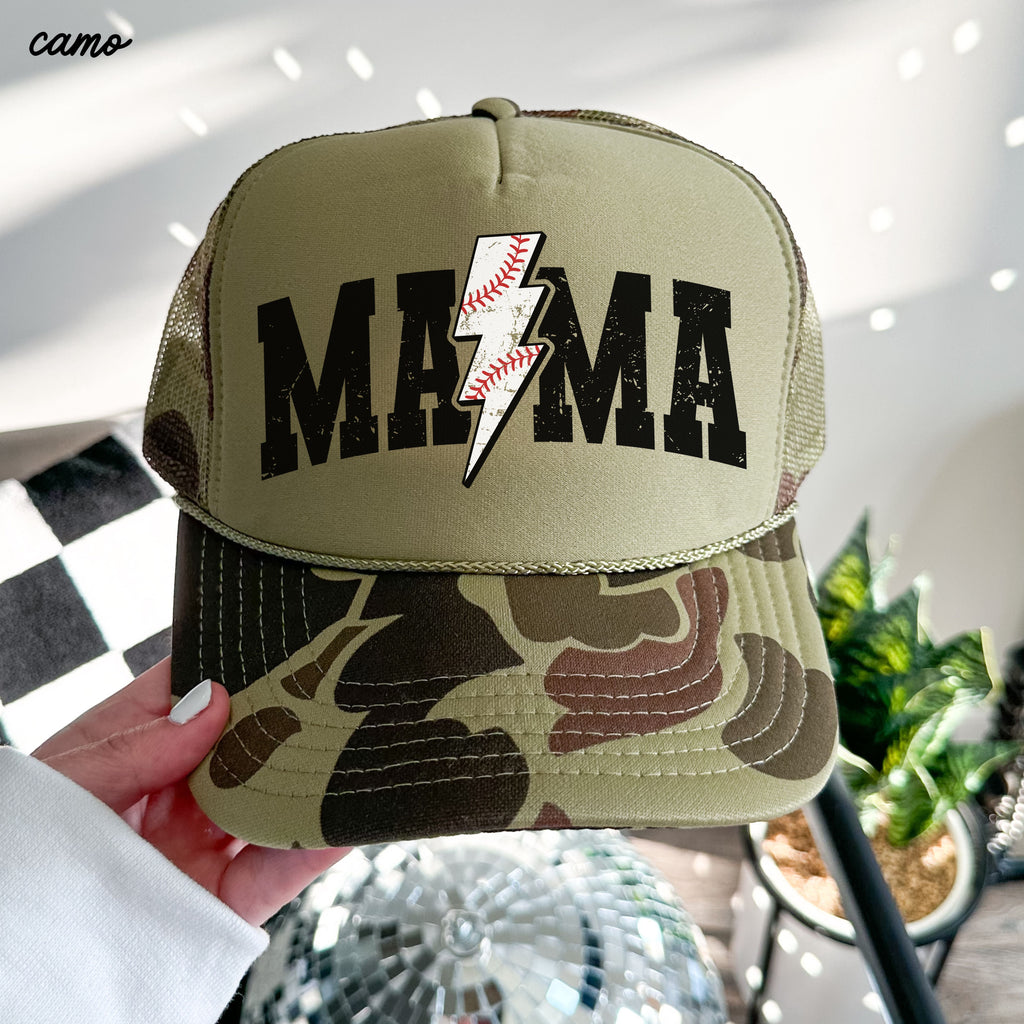 Baseball Mama Bolt Trucker Hat *9 Colors