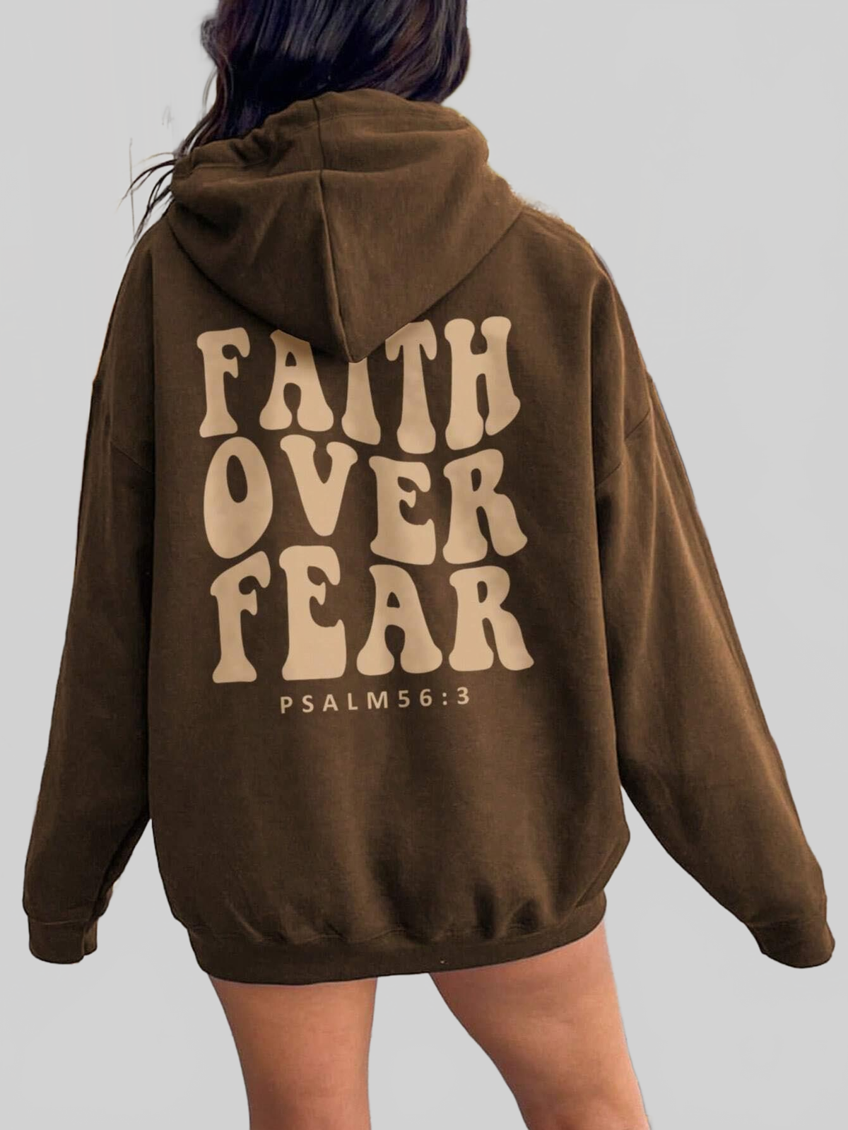 Women Faith Over Fear Dropped Shoulder Hoodie