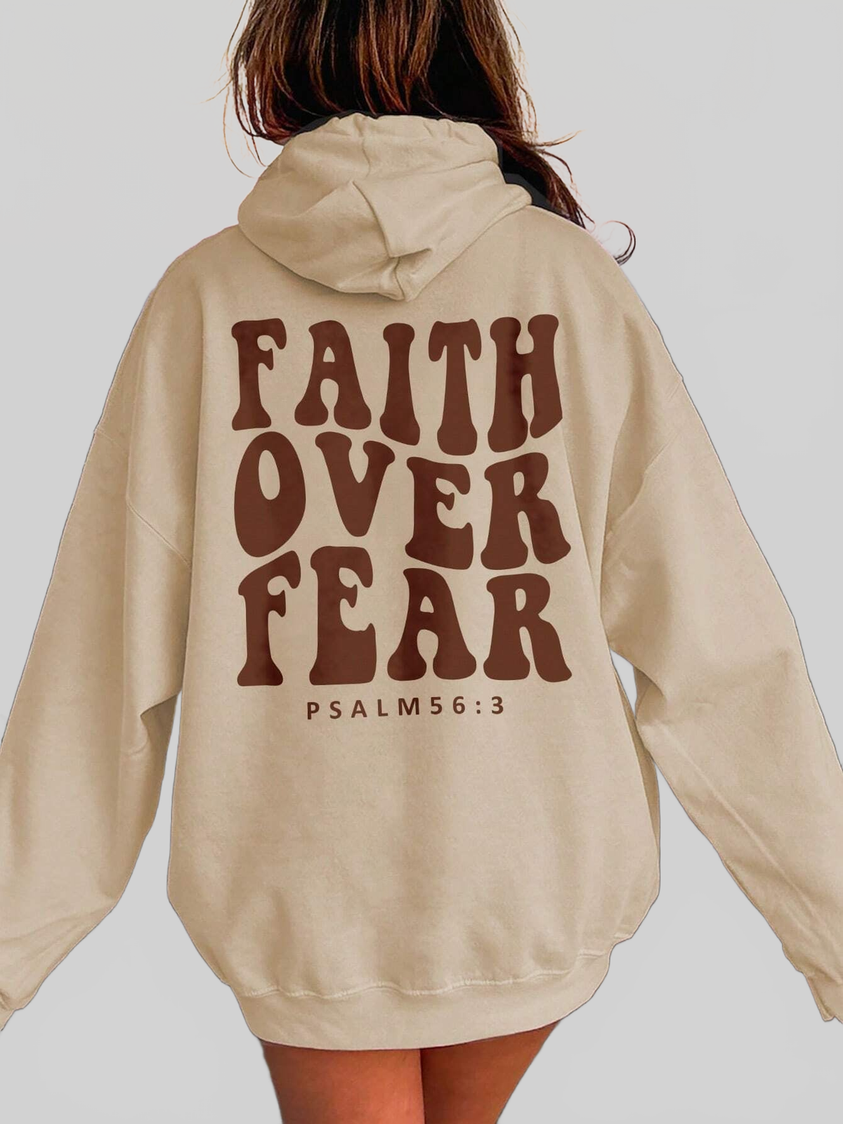 Women Faith Over Fear Dropped Shoulder Hoodie
