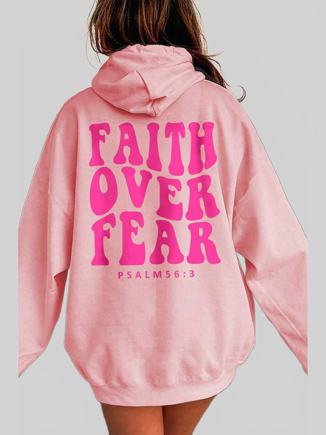Women Faith Over Fear Dropped Shoulder Hoodie