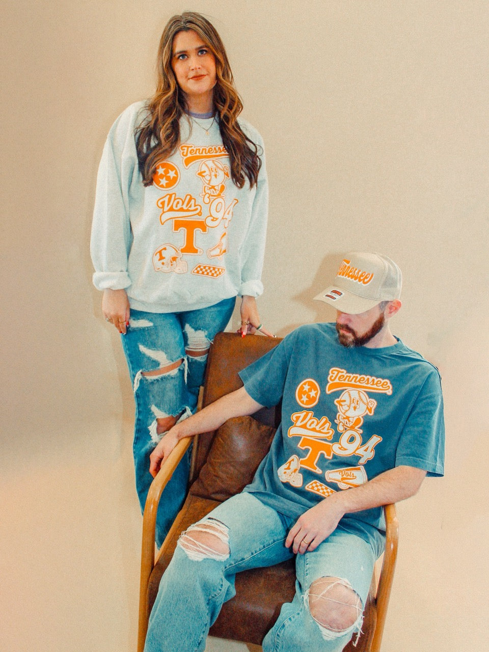 Underground Original Design: Tennessee Vols Collage Boxy Cotton Sweatshirt