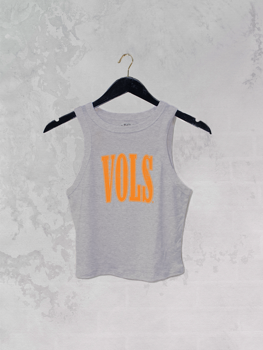 Underground Original Design: Tennessee VOLS Block, Micro-Ribbed Cropped Tank