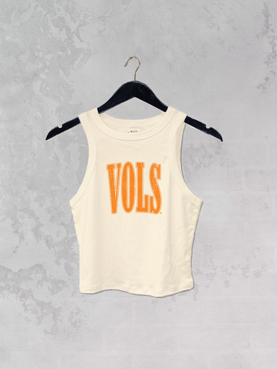 Underground Original Design: Tennessee VOLS Block, Micro-Ribbed Cropped Tank