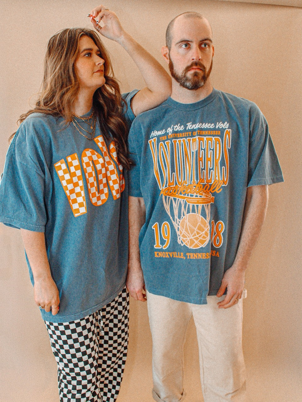Underground Original Design: Tennessee Vols, Checkerboard Boxy Cotton TShirt