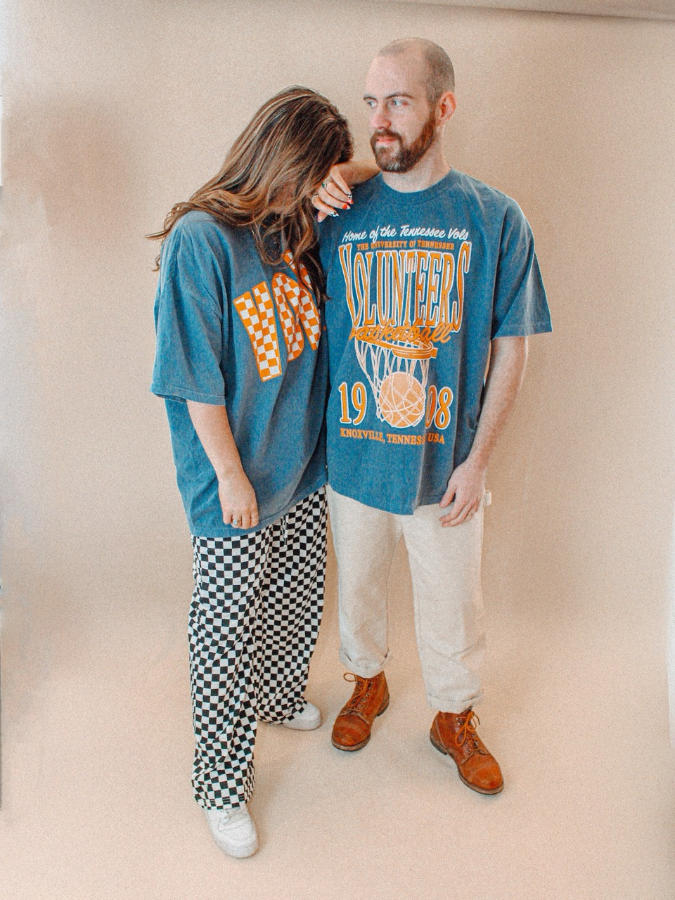 Underground Original Design: Tennessee Vols, Checkerboard Boxy Cotton TShirt