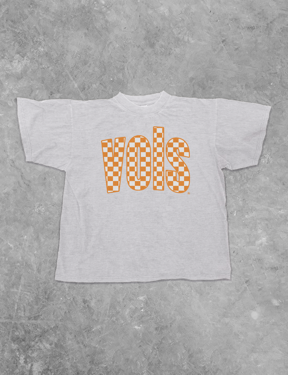 Underground Original Design: Tennessee Vols, Checkerboard Boxy Cotton TShirt
