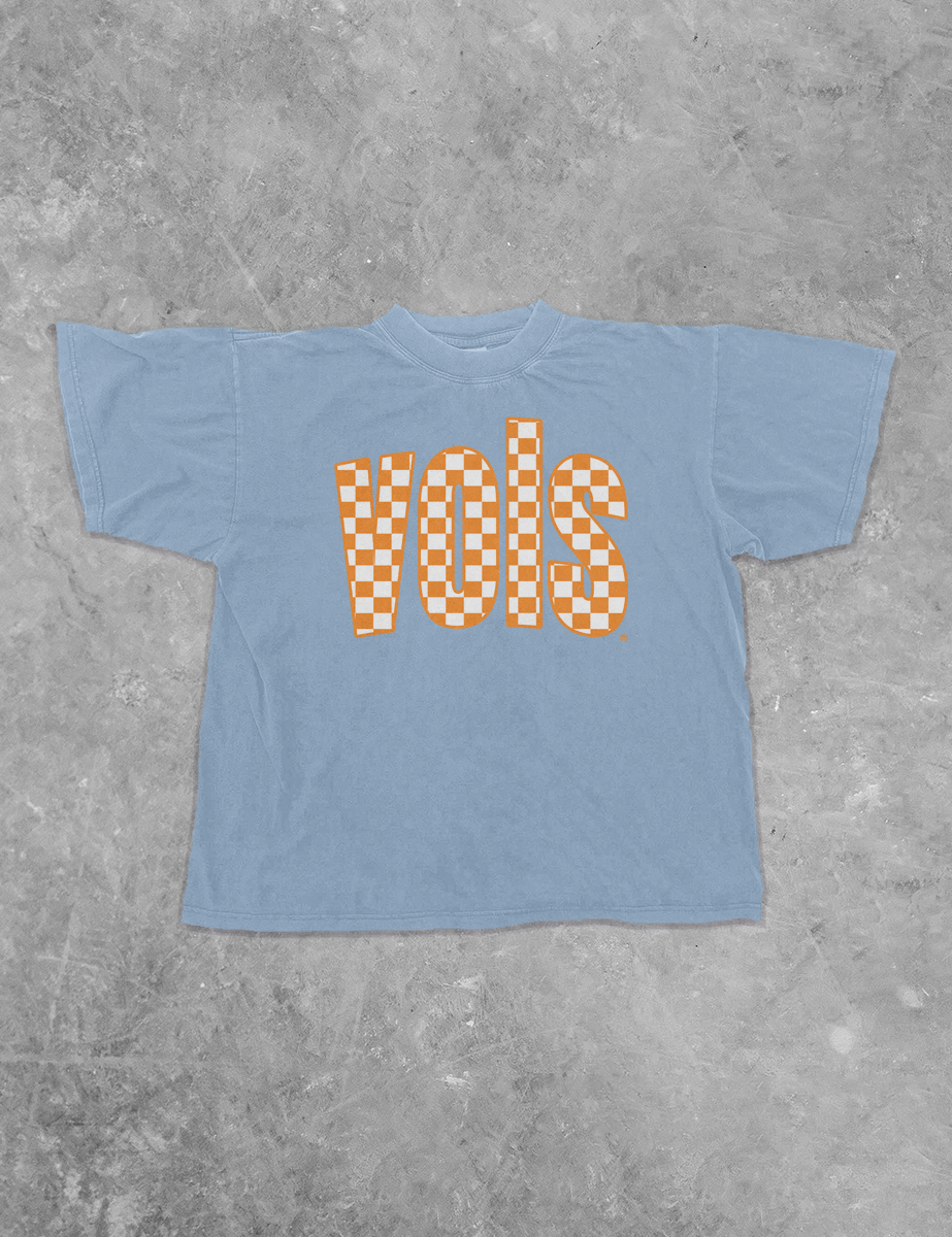 Underground Original Design: Tennessee Vols, Checkerboard Boxy Cotton TShirt