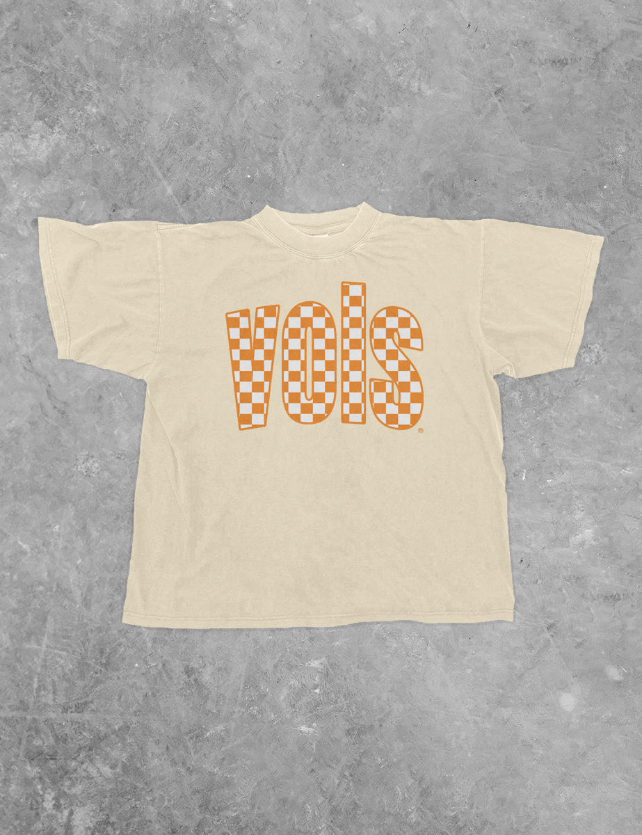 Underground Original Design: Tennessee Vols, Checkerboard Boxy Cotton TShirt