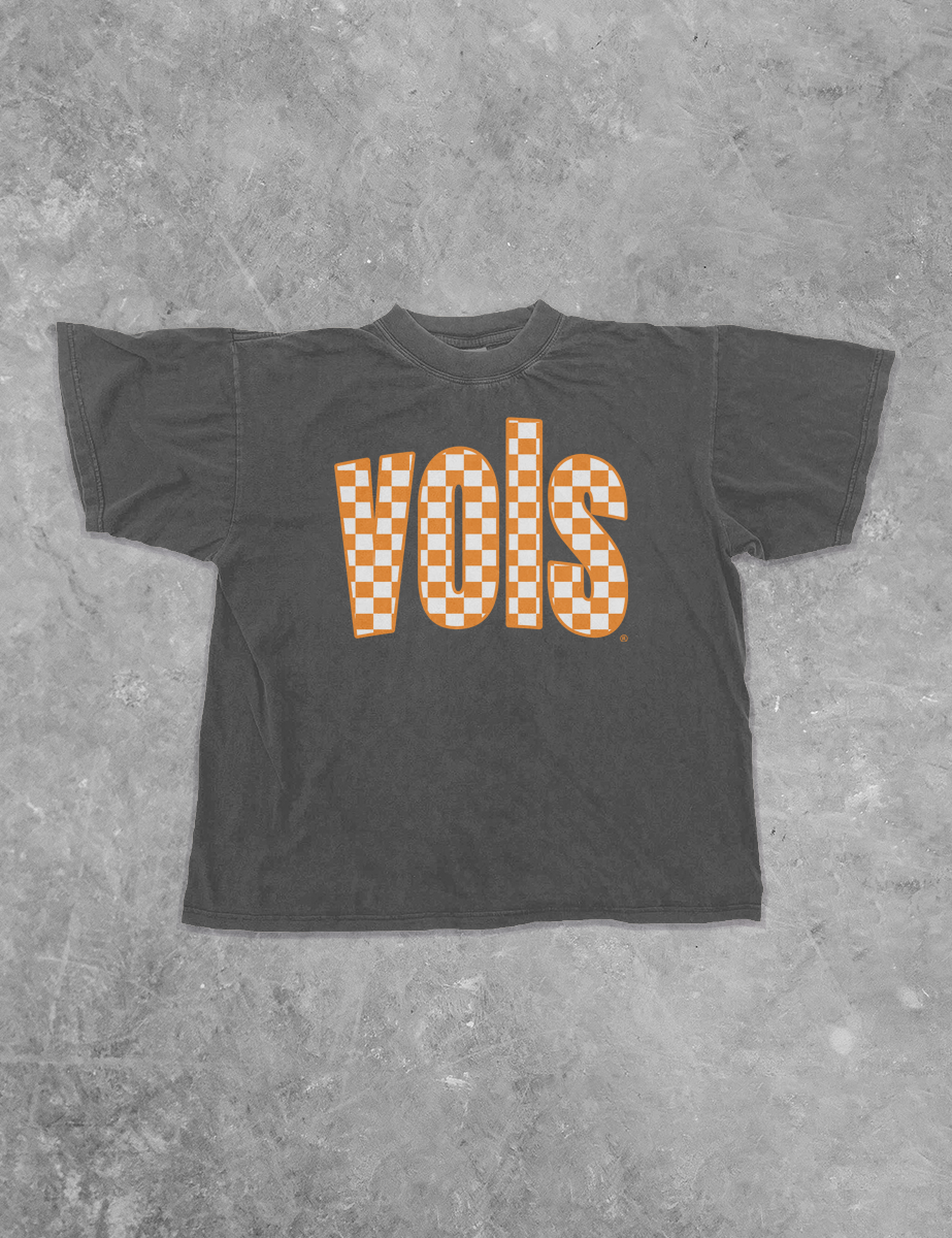 Underground Original Design: Tennessee Vols, Checkerboard Boxy Cotton TShirt