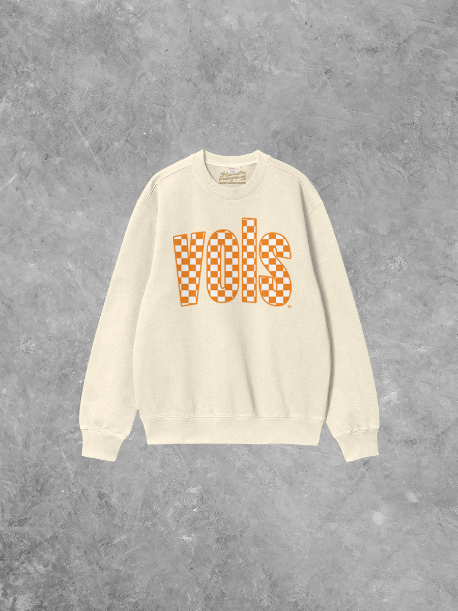 Underground Original Design: Tennessee VOLS, Checkerboard Boxy Cotton Sweatshirt