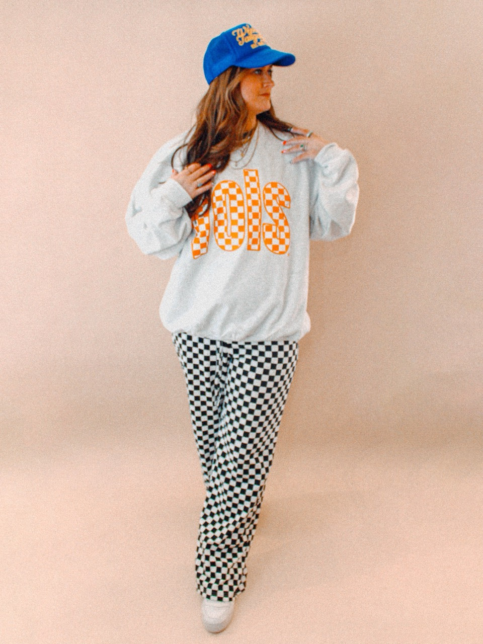 Underground Original Design: Tennessee VOLS, Checkerboard Boxy Cotton Sweatshirt